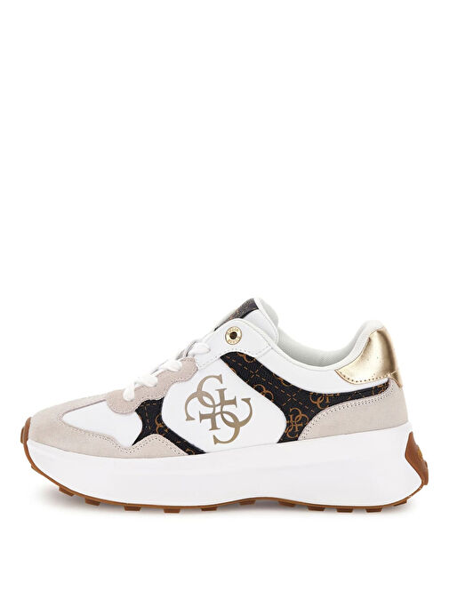 Guess Beyaz - Siyah Kadın Sneaker FLPLUCPEL12-WHIBR - Görsel 3