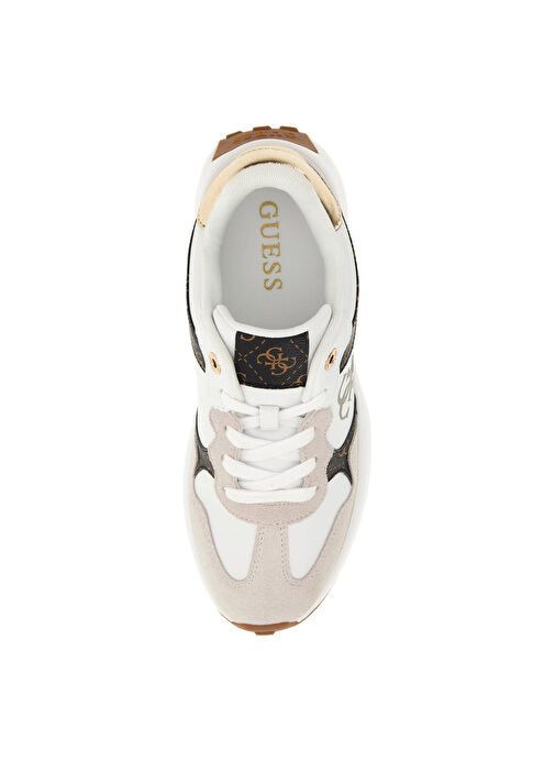 Guess Beyaz - Siyah Kadın Sneaker FLPLUCPEL12-WHIBR - Görsel 5