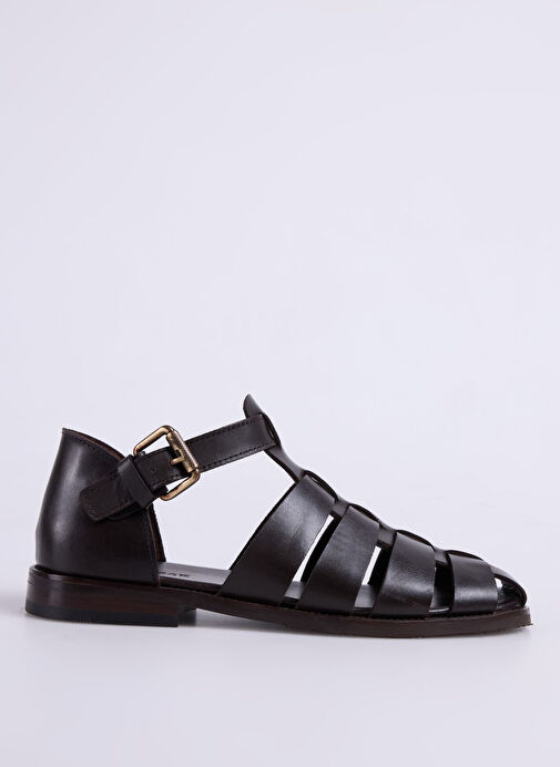 Divarese Kahverengi Kadın Deri Sandalet 5027099-107 - Görsel 2