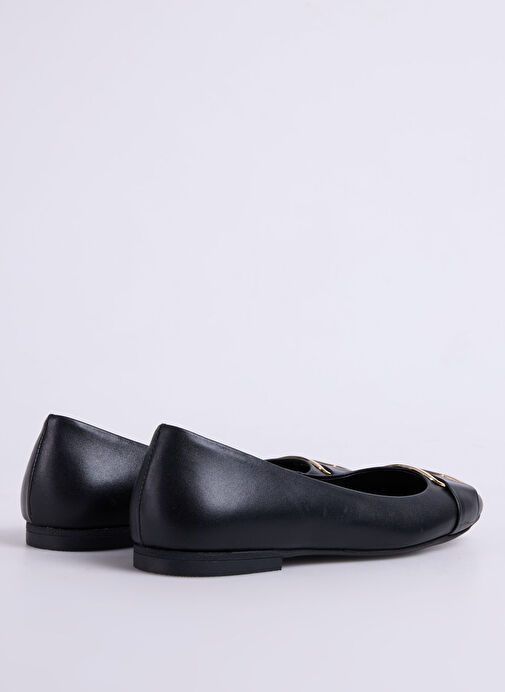 George Hogg Siyah Kadın Deri Babet - Görsel 4