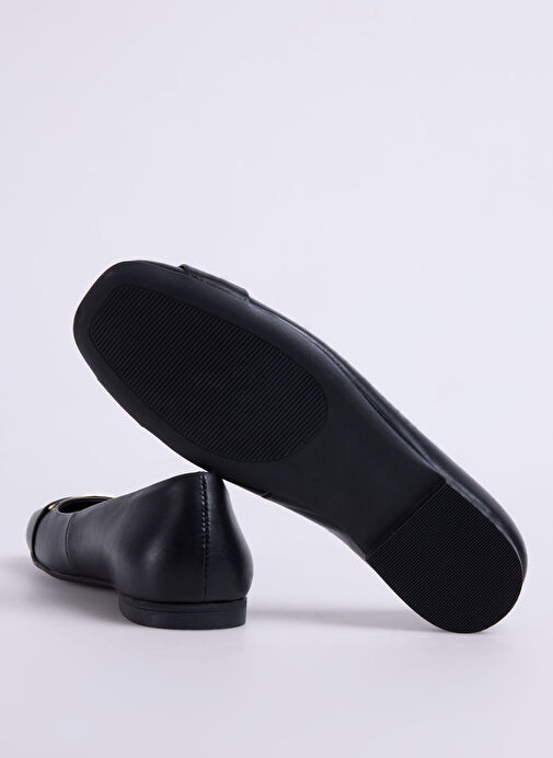 George Hogg Siyah Kadın Deri Babet - Görsel 5