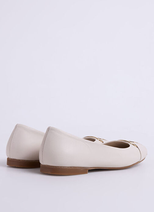 George Hogg Beyaz Kadın Deri Babet - Görsel 4