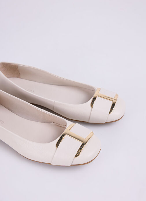 George Hogg Beyaz Kadın Deri Babet - Görsel 6