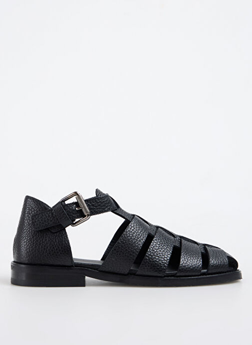 Divarese Siyah Kadın Deri Sandalet 5027101-052 - Görsel 2
