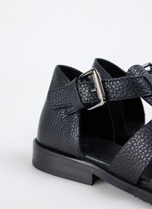 Divarese Siyah Kadın Deri Sandalet 5027101-052 - Görsel 6