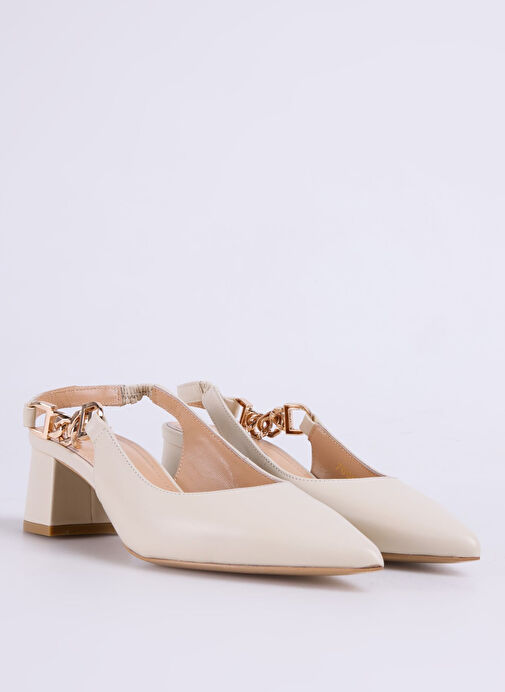 George Hogg Beyaz Kadın Deri Topuklu Ayakkabı 7006877-269 - Görsel 3