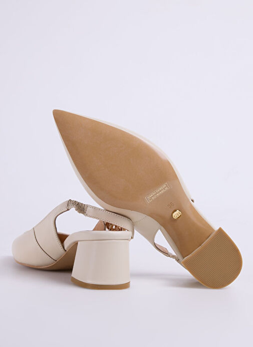 George Hogg Beyaz Kadın Deri Topuklu Ayakkabı 7006877-269 - Görsel 5
