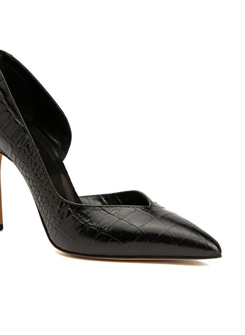 George Hogg Siyah Kadın Deri Topuklu Ayakkabı 7007348-052 - Görsel 7