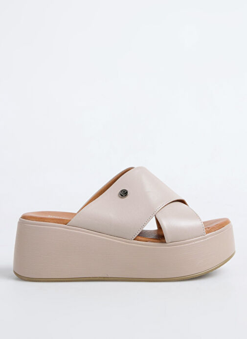 Pierre Cardin Mavi Kadın Deri Terlik PC-54641 - Görsel 2