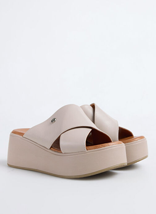 Pierre Cardin Mavi Kadın Deri Terlik PC-54641 - Görsel 3