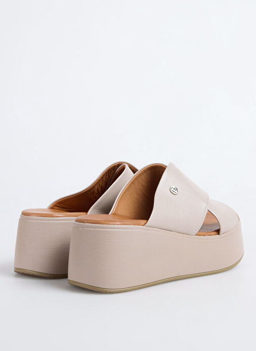 Pierre Cardin Mavi Kadın Deri Terlik PC-54641 - Görsel 4