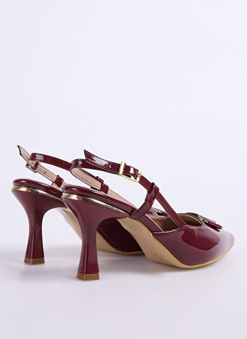 Pierre Cardin Bordo Kadın Topuklu Ayakkabı PC-54707 - Görsel 4