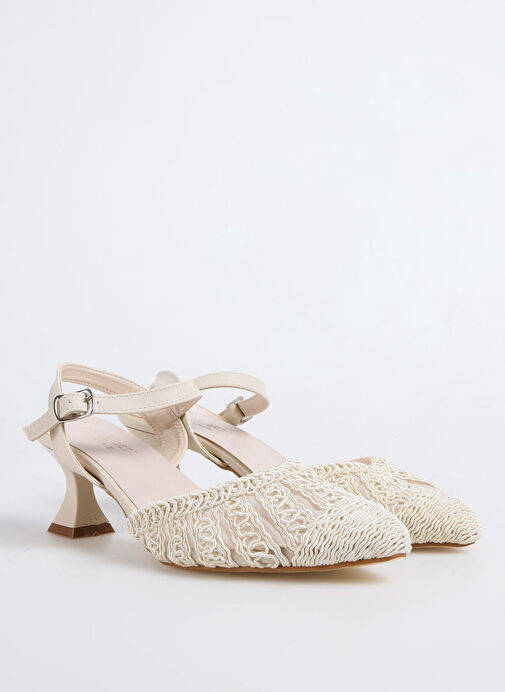 Pierre Cardin Ekru Kadın Topuklu Ayakkabı PC-54660 - Görsel 3