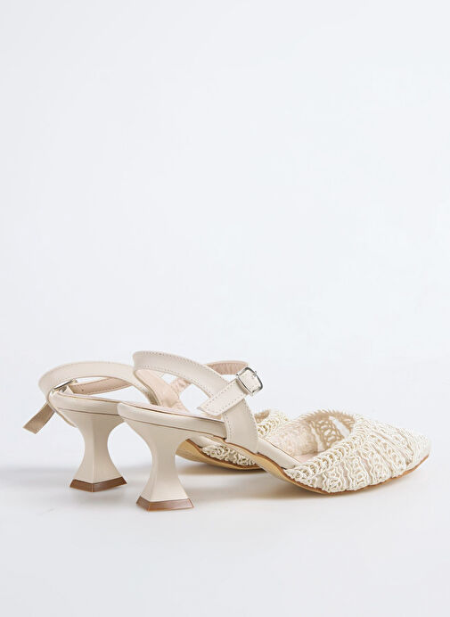 Pierre Cardin Ekru Kadın Topuklu Ayakkabı PC-54660 - Görsel 4