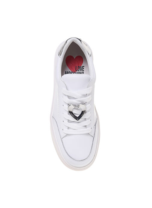 Love Moschino Beyaz Kadın Deri Sneaker JA15214G1M - Görsel 3