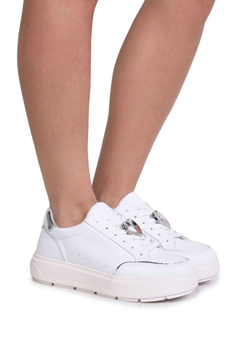 Love Moschino Beyaz Kadın Deri Sneaker JA15214G1M - Görsel 5
