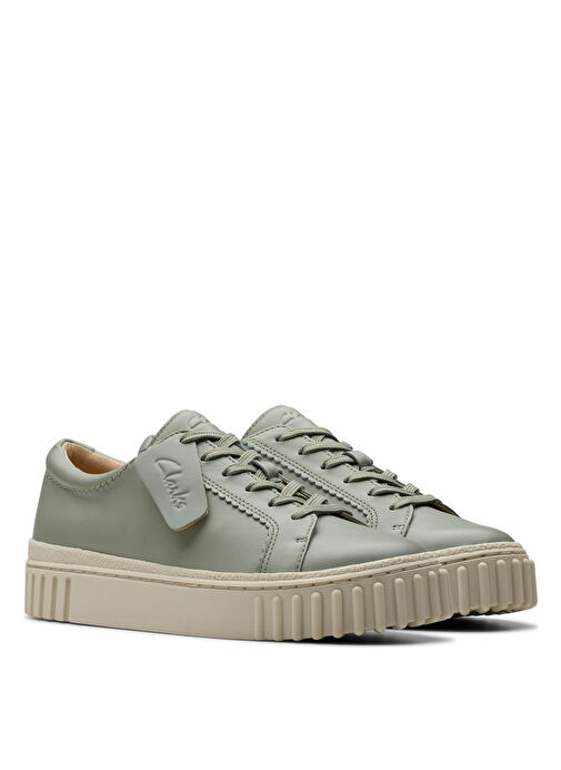 Clarks Yeşil Kadın Deri Sneaker 26181208 - Görsel 5