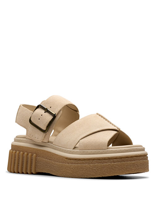 Clarks Ekru Kadın Deri Sandalet 26181202 - Görsel 4