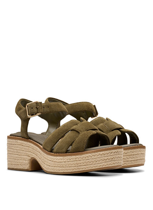 Clarks Haki Kadın Süet Topuklu Ayakkabı 26181250 - Görsel 5