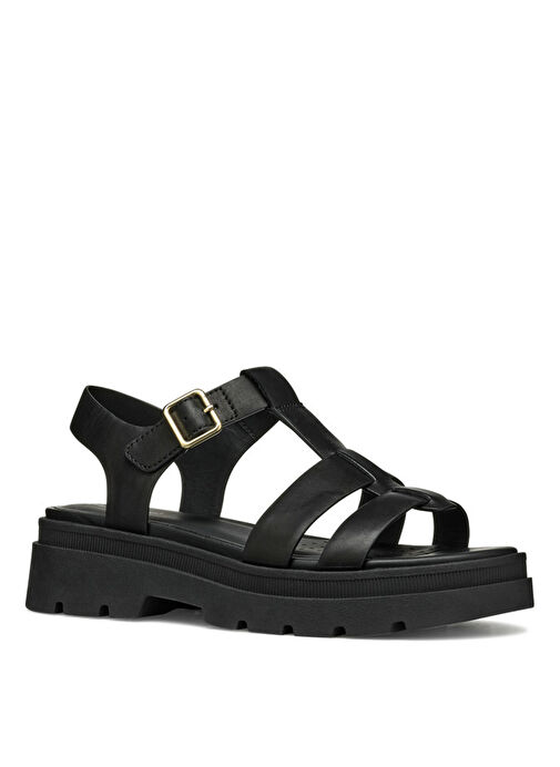 Geox Siyah Kadın Deri Sandalet D55YVB - Görsel 3