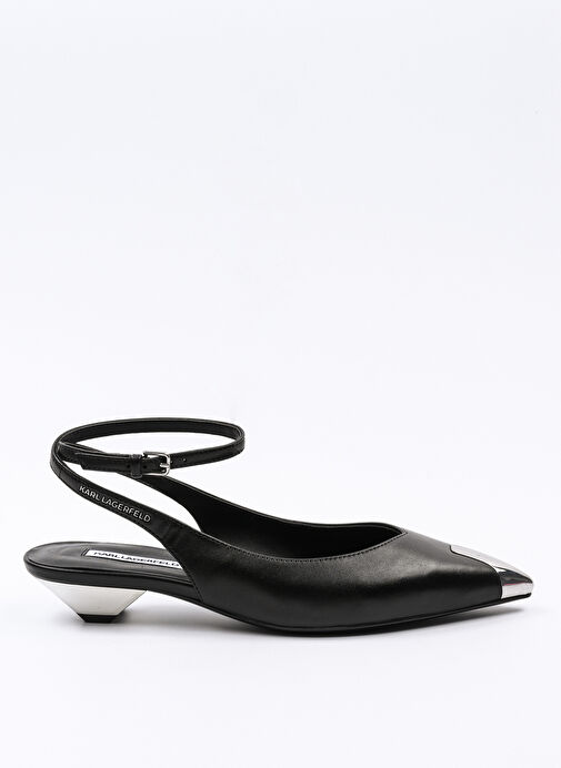KARL LAGERFELD Siyah Kadın Deri Düz Ayakkabı KL40134 - Görsel 2