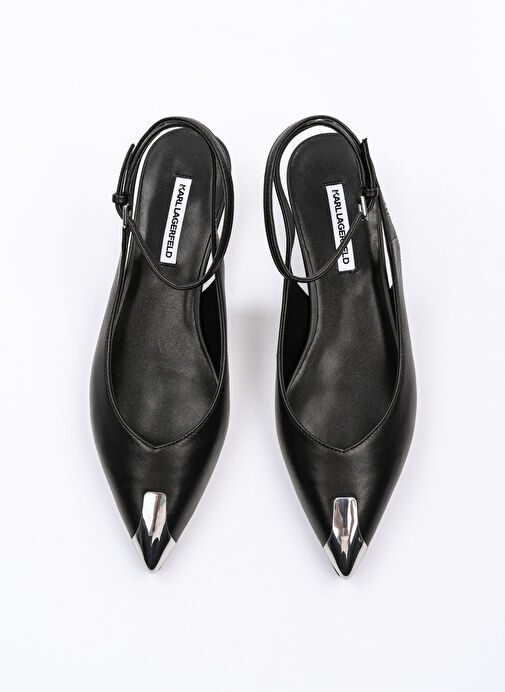 KARL LAGERFELD Siyah Kadın Deri Düz Ayakkabı KL40134 - Görsel 4