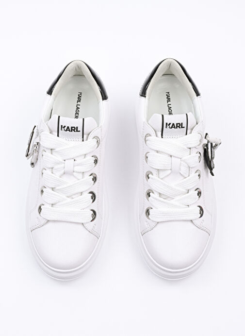 KARL LAGERFELD Beyaz Kadın Deri Sneaker KL62576T - Görsel 4