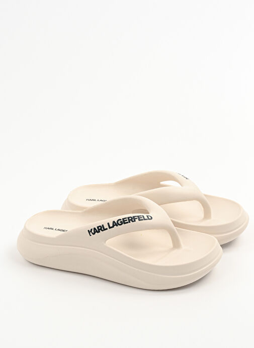 KARL LAGERFELD Ekru Kadın Terlik KL85025 - Görsel 3
