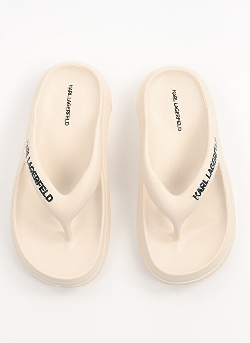 KARL LAGERFELD Ekru Kadın Terlik KL85025 - Görsel 4