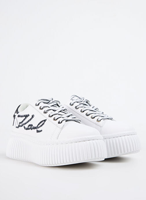 KARL LAGERFELD Beyaz Kadın Deri Sneaker KL42372 - Görsel 3