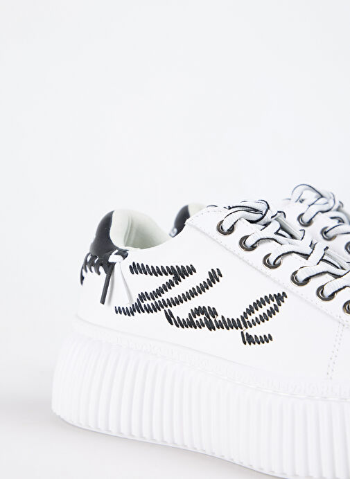 KARL LAGERFELD Beyaz Kadın Deri Sneaker KL42372 - Görsel 6