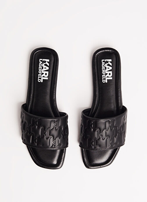KARL LAGERFELD Siyah Kadın Deri Terlik KL85400 - Görsel 4