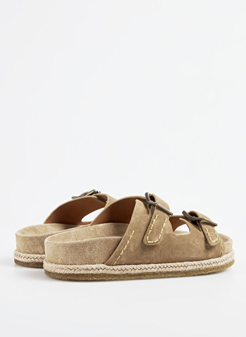 Polo Ralph Lauren Bej Erkek Deri Terlik Turbach Double Strap - Görsel 4