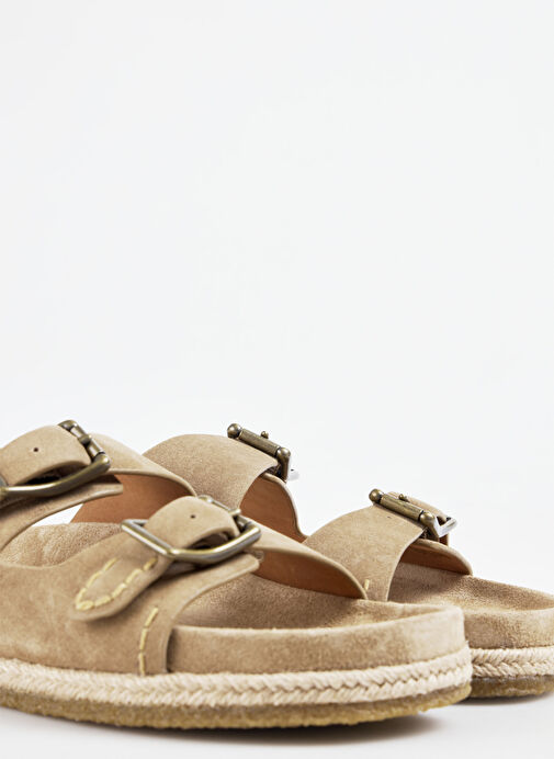 Polo Ralph Lauren Bej Erkek Deri Terlik Turbach Double Strap - Görsel 6