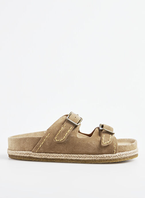 Polo Ralph Lauren Bej Erkek Deri Terlik Turbach Double Strap - Görsel 2