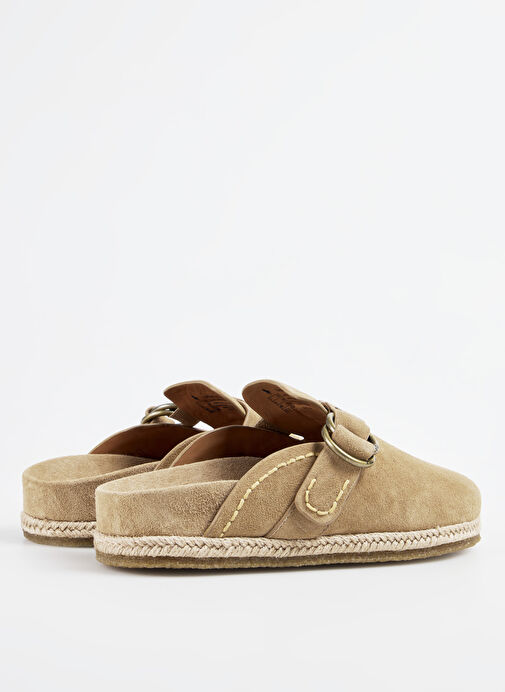 Polo Ralph Lauren Bej Erkek Deri Terlik Turbach Clog - Görsel 4