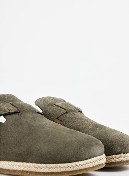 Polo Ralph Lauren Haki Erkek Deri Terlik Turbach Clog - Görsel 6