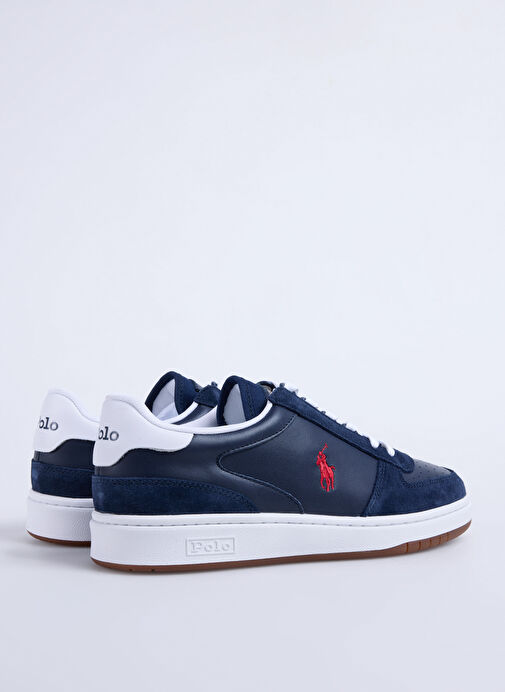 Polo Ralph Lauren Lacivert Erkek Süet + Deri Sneaker Polo Court - Görsel 4