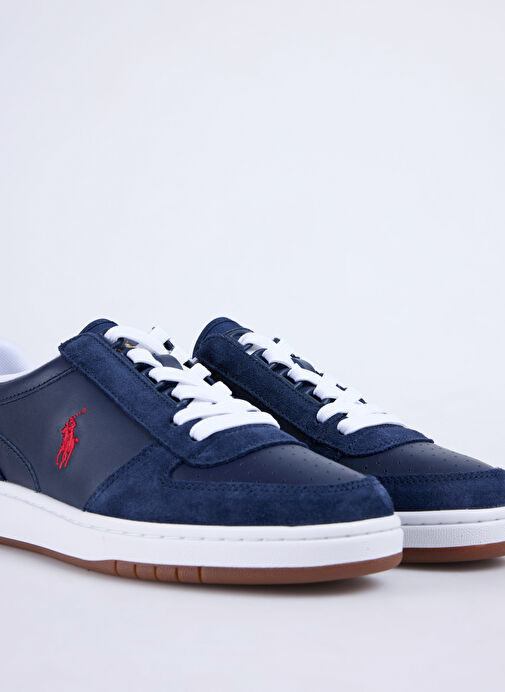 Polo Ralph Lauren Lacivert Erkek Süet + Deri Sneaker Polo Court - Görsel 6