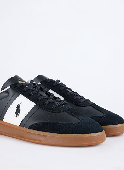 Polo Ralph Lauren Siyah Erkek Deri Sneaker Hrt Aera Pp - Görsel 6
