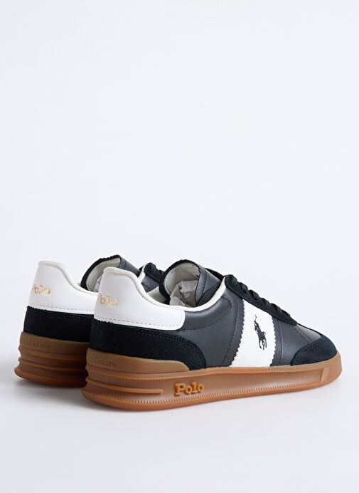 Polo Ralph Lauren Siyah Erkek Deri Sneaker Hrt Aera Pp - Görsel 4
