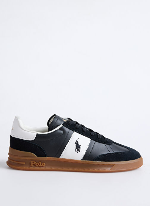 Polo Ralph Lauren Siyah Erkek Deri Sneaker Hrt Aera Pp - Görsel 2
