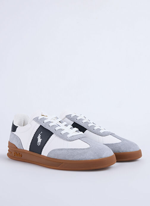 Polo Ralph Lauren Beyaz Erkek Deri Sneaker Hrt Aera Pp - Görsel 3