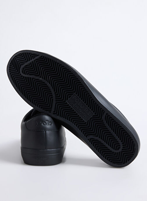 Polo Ralph Lauren Siyah Erkek Deri Sneaker Longwood - Görsel 5