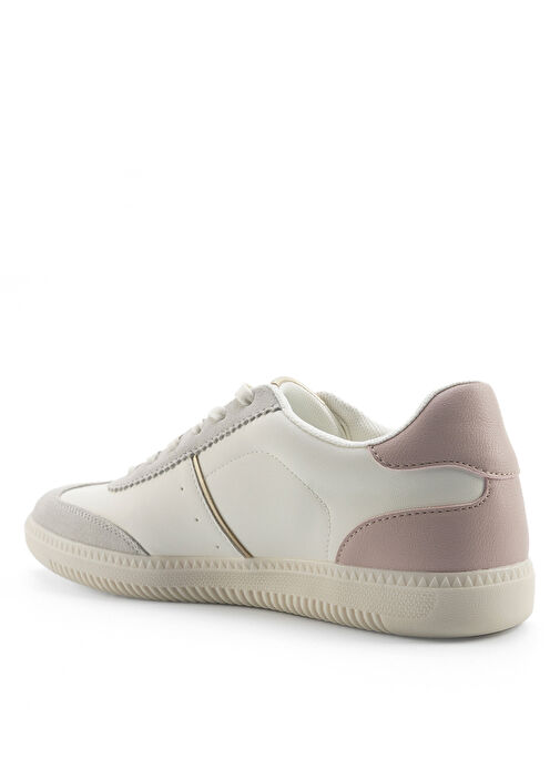 Lumberjack Beyaz Kadın Süet + Deri Sneaker A10193908912010 - Görsel 4