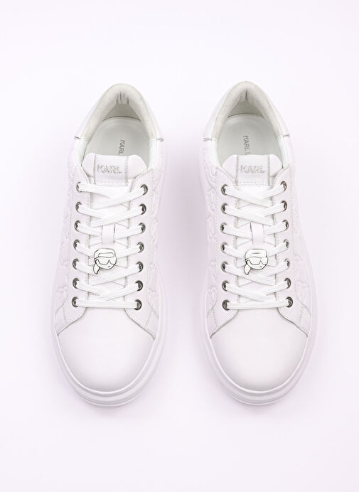 KARL LAGERFELD Beyaz Erkek Sneaker KAPRI MENS NFT Emboss Lo Lace - Görsel 4