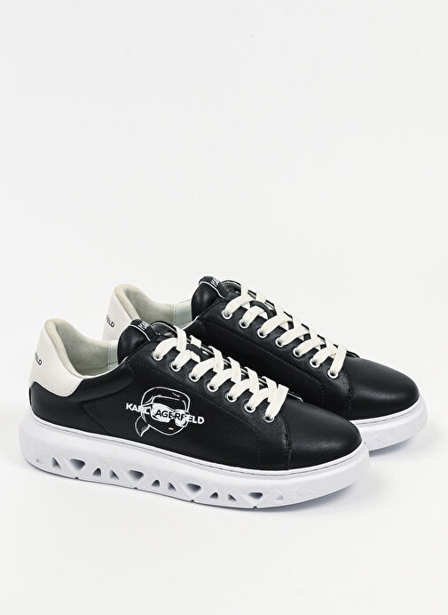 KARL LAGERFELD Siyah Erkek Deri Sneaker KAPRI KITE Outline NFT - Görsel 3