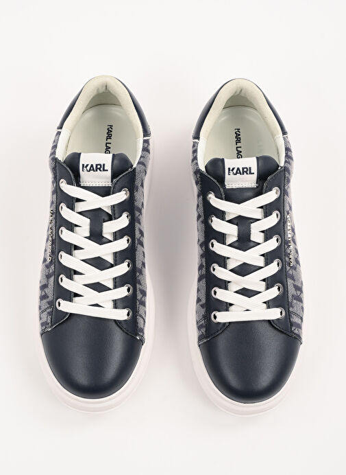 KARL LAGERFELD Lacivert Erkek Sneaker KAPRI MENS Jacquard Lo Lace - Görsel 4