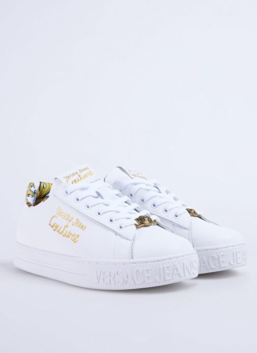 Versace Jeans Couture Beyaz Kadın Deri Sneaker 78VA3SKL - Görsel 3