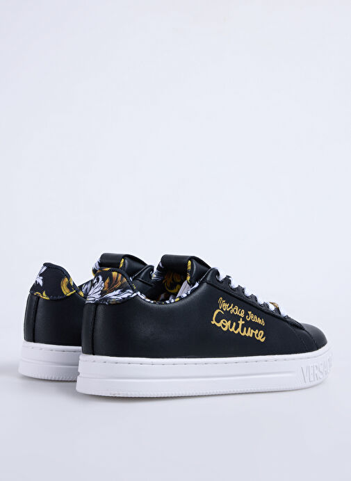 Versace Jeans Couture Siyah Kadın Deri Sneaker 78VA3SKL - Görsel 4